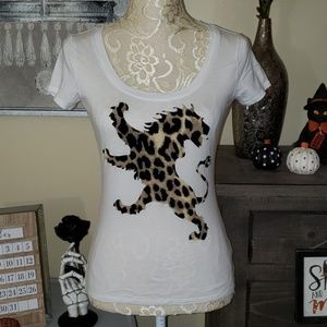 Express Leopard & Velvet Lion Tee